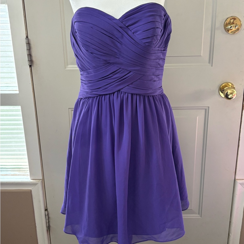 Elegant Purple Strapless Grade 8 Grad/Wedding/Semi Formal Dress